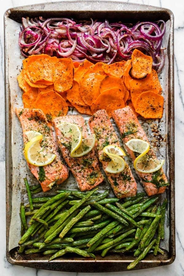 One-Pan Baked Lemon Herb Salmon with Veggies